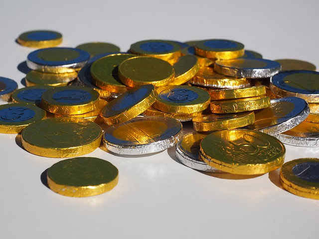 čokoládové peníze, euro centy